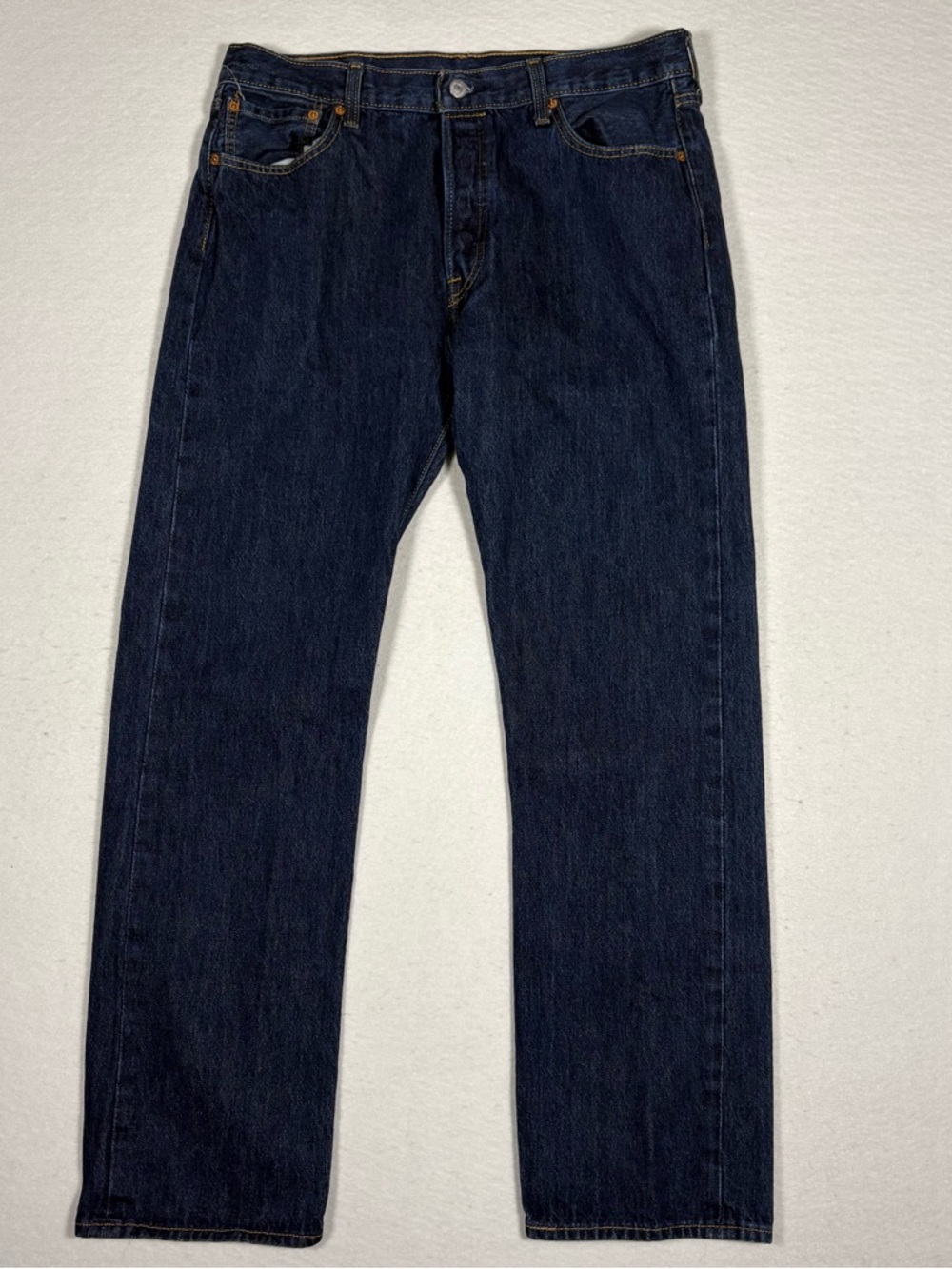 Levi's Men's 501 36x32 Original Straight Fit Jeans - Dark Wash Denim #P0023